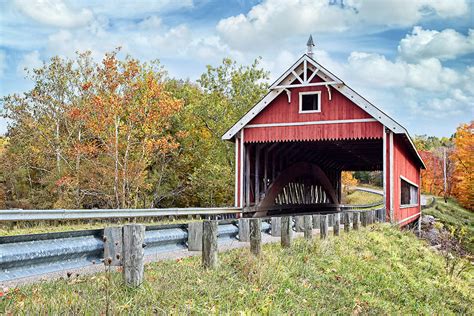 Autumn At Netcher Road Covered Bridge Photograph By Marcia Colelli