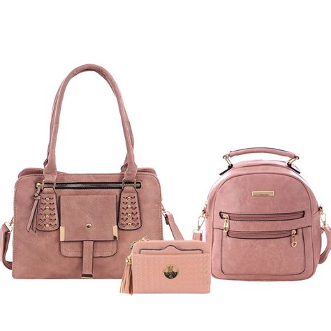 Kit Feminino Bolsa Tote Carteira Alto Relevo Mochila Luxo Compre