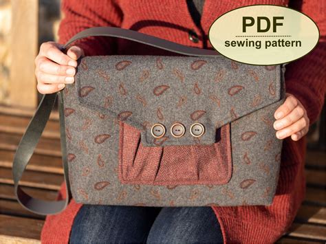 Messenger Bag Pattern Pdf Vintage Style Sewing Tutorial Etsy