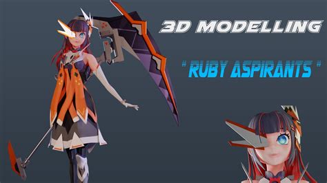 Modelling Ruby Aspirants Skin D Fan Art In Blender Youtube