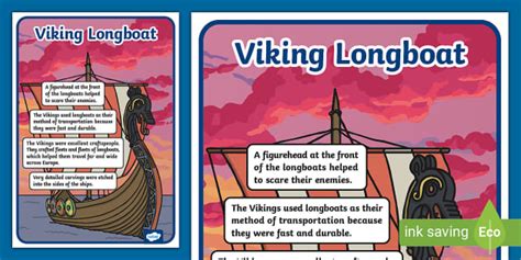 Viking Longboat Display Poster Hecho Por Educadores