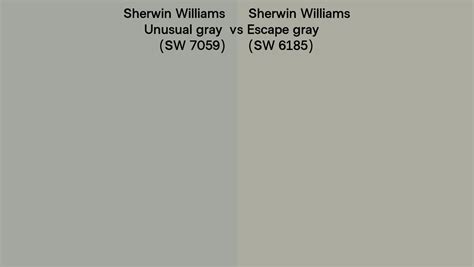 Sherwin Williams Unusual Gray Vs Escape Gray Side By Side Comparison