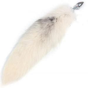 Fox Tail Butt Anal Plug White Stimulating Fetish Delux Toys