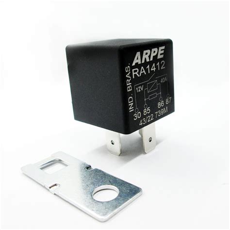 Relé Auxiliar Universal Automotivo 4 Pinos Terminal 12V 40A Conector