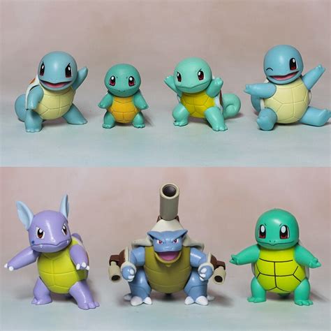 Pokemon Pack Evolución Con Figuras Squirtle Wartortle Y Blastoise