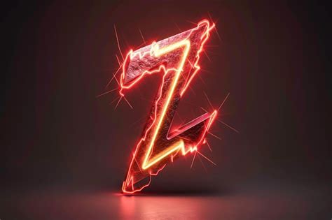 premium photo neon letter   striking lightning effect great