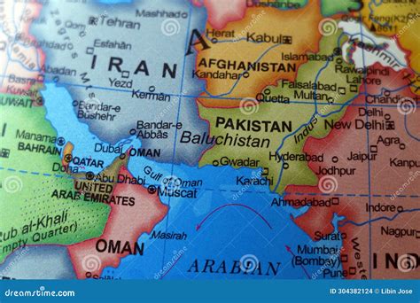 Iran and Pakistan Border World Map Baluchistan in Focus Stock Photo ...