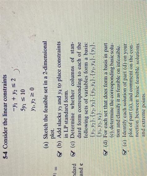 Solved 5 4 Consider The Linear Constraints