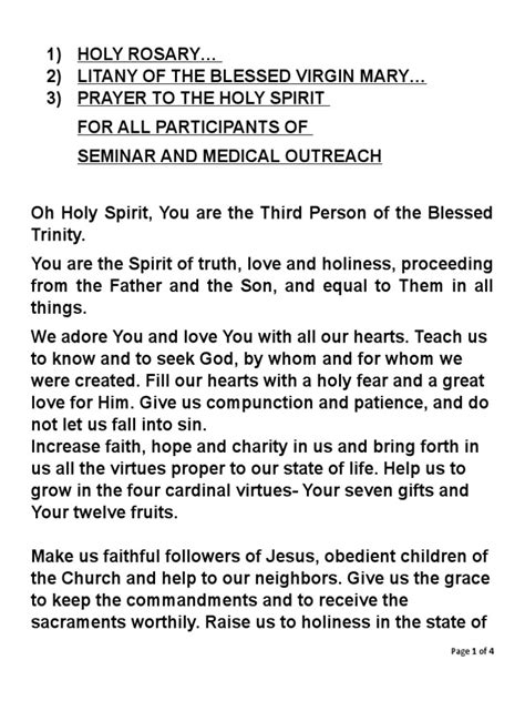 Prayer To The Holy Spirit | PDF | Jesus | Courage