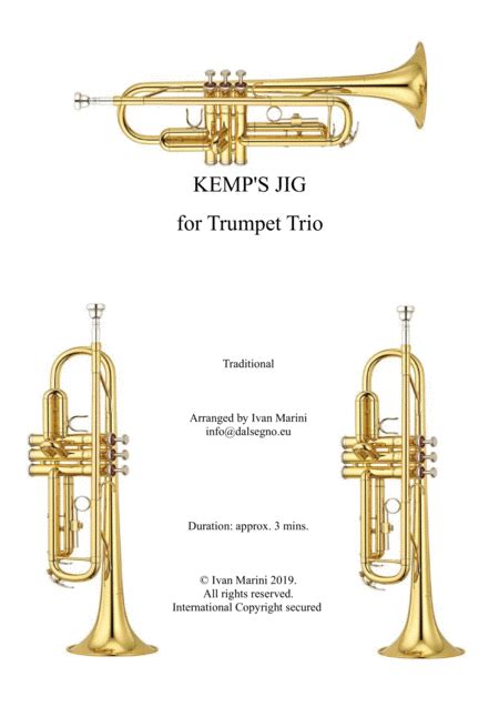 KEMP S JIG For Trumpet Trio Arr Ivan Marini Sheet Music