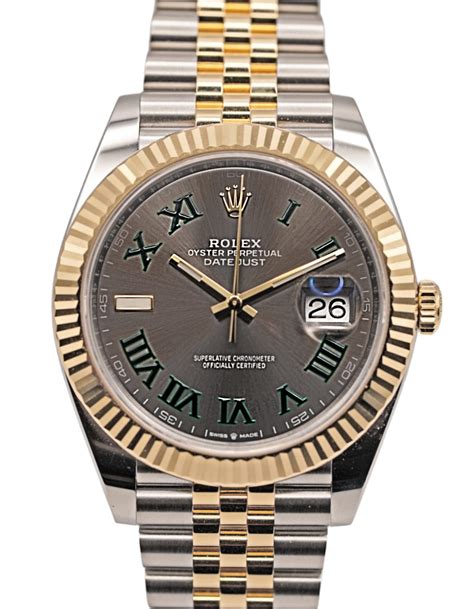 Rolex Datejust Wimbledon Dial Two Tone Yellow Gold Stainless