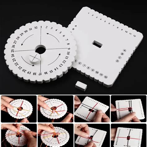 Round Square Kumihimo Beading Cord Disc Disk Braiding Plate DIY Braided