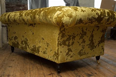 3 Seater Gold Crushed Velvet Chesterfield Sofa British Etsy