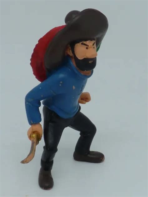 Figurine Ancienne Pvc Plastique Tintin Le Capitaine Haddock Pirate