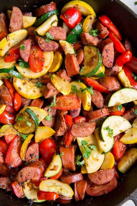 Easy Smoked Sausage And Zucchini Skillet YellowBlissRoad