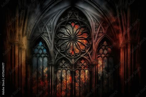 "Soaring Gothic Cathedral with Stained Glass Windows" Generative AI ...