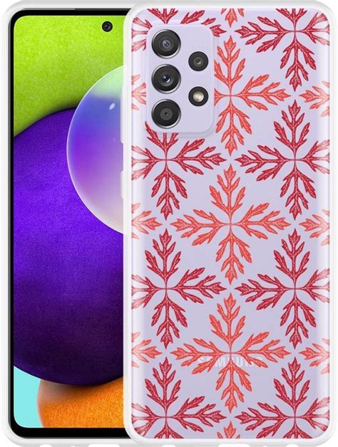 Hoesje Geschikt Voor Samsung Galaxy A52 Red Leaves Pattern Bol