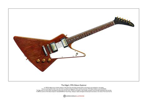 The Edges 1976 Gibson Explorer Limited Edition Fine Art Print A3 Size