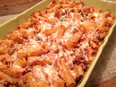 Headspace Baked Ziti With Meat Sauce Ricotta And Mozzarella