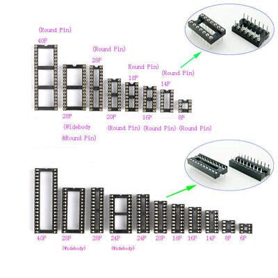 2 54mm IC Socket DIL DIP 6P 8P 14P 16P 18P 20P 24P 28P 40P Pin Chip