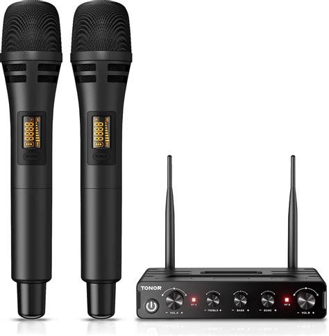 TONOR Micrófono Inalámbrico Dual Mic UHF Sistema de Micrófono Dinámico