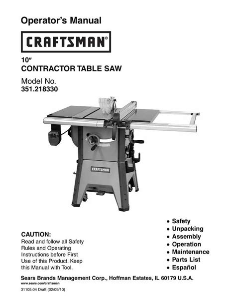 Visual Guide To Craftsman Table Saw Parts