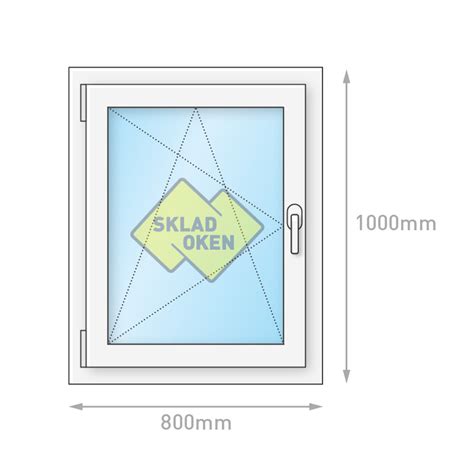 Plastové okno jednokřídlé 800 x 1000 mm - levé