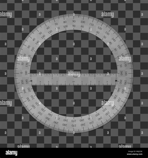 Plastic Circular Protractor With A Ruler In Metric And Imperial Units