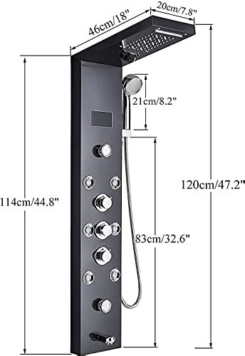 Yagatap Led Shower Panel Tower System Hydroelectricity Display Rain