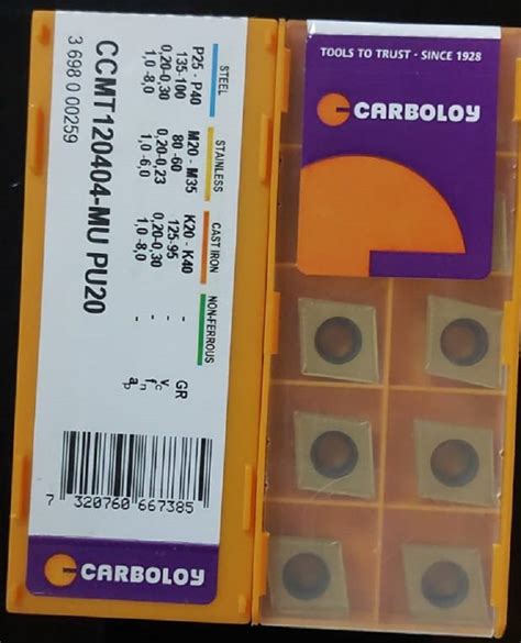 Carbide Turning Insert Carboloy Size Ccmt 120404 Mu Pu20 At Rs 125 In