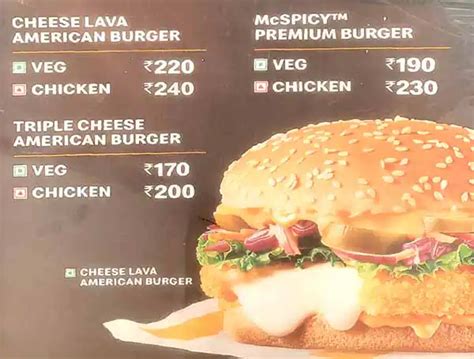 Menu at McDonald's, Thane, Viviana Mall