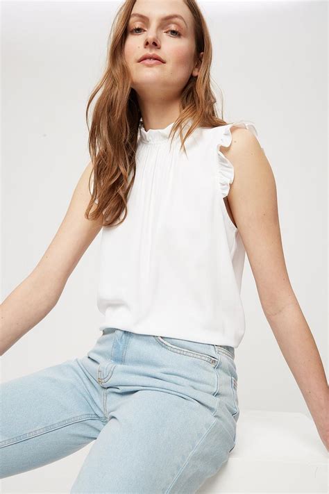 Tops Ivory Ruffle Shell Top Dorothy Perkins