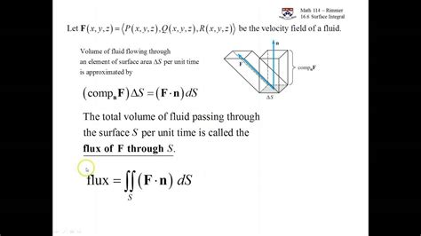 Finding The Flux Surface Ingtegral Of A Vector Field Explanantion