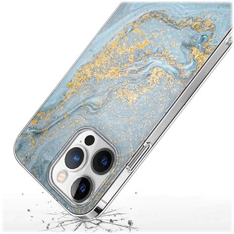 Saharacase Marble Series Case For Apple Iphone 14 Pro Max Blue Marble