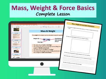 Mass, Weight & Force Basics - Physics by Resourcify | TPT