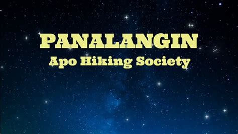 PANALANGIN Apo Hiking Society HD KARAOKE YouTube