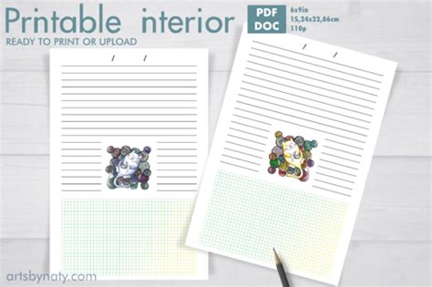 Bundle 74 KDP Interiors Lined Journals Graphic By Artsbynaty