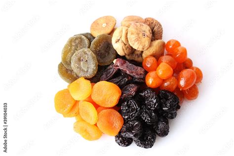 Dried fruits isolated on white Stock Photo | Adobe Stock