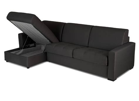 Canape D Angle Reversible Convertible Louna En Tissu Gris Carbon Avec