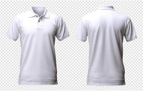 Modelagem De Camisa Polo Branca Vista Frontal E Traseira PSD Premium