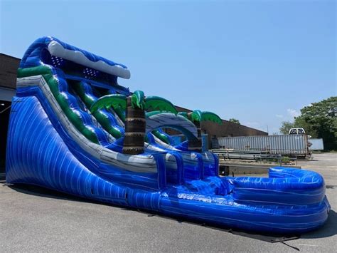 20ft Dual Lane Tropical Wave Water Slide The Big Bounce Theory