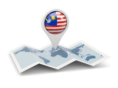 Round Pin With Map Illustration Of Flag Of Malaysia