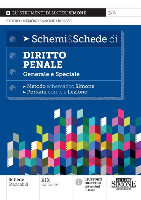 Schemi Schede Di Diritto Penale Generale E Speciale Edizioni Simone