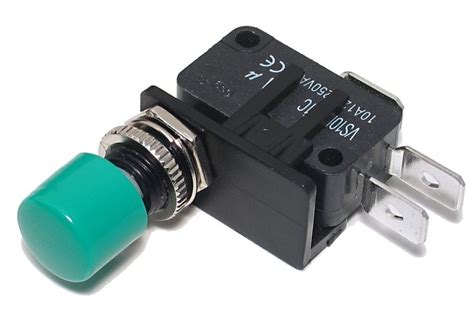 PUSH BUTTON MICROSWITCH Ø13mm GREEN PARTCO