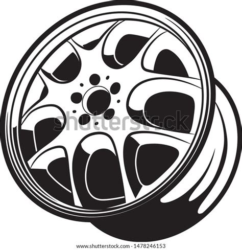 Car Wheel Rim Vector Silhouette Icon Stock Vector Royalty Free 1478246153 Shutterstock