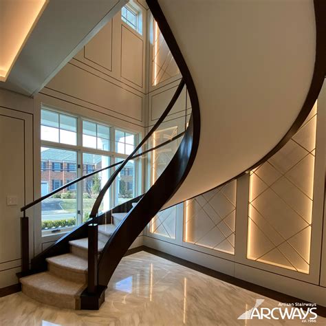 Curved Stairs Custom Staircases In Wood Stone Iron And Glass