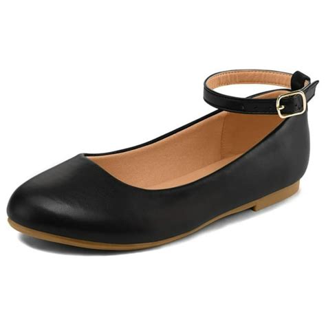 bocca girls black pu ballet flat ankle strap ballerina flat shoes size
