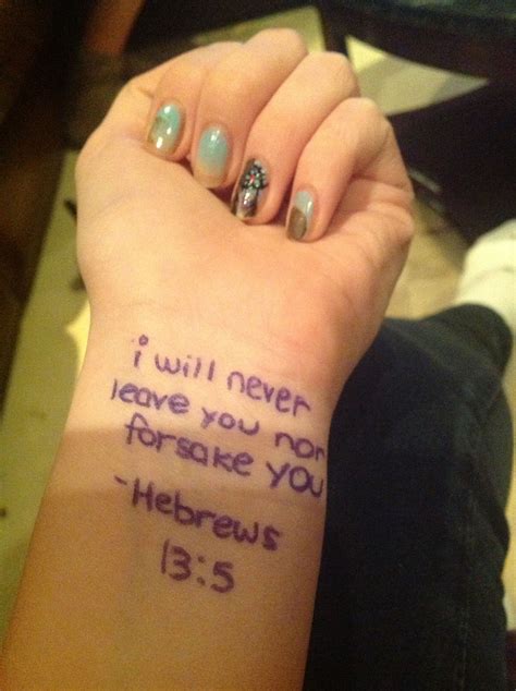 Tattoo Idea I Will Never Leave You Nor Forsake You Hebrews