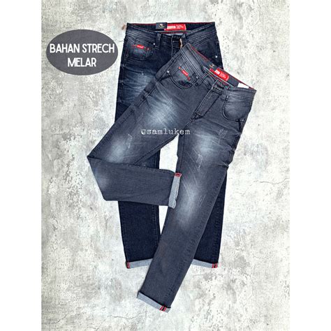 Jual Celana Jeans Panjang Pria Strech Melar Sobek Laser Merek Wambe