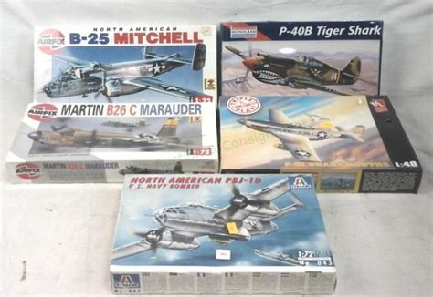 Lot - 5 Model Airplane Kits